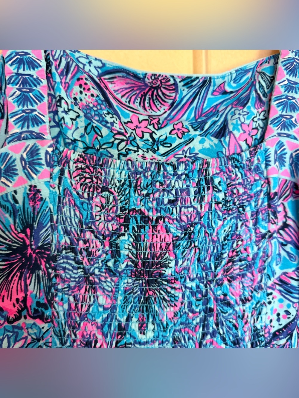 EUC Lilly Pulitzer Mirasol Maxi in Breakwater Blue Shells n Bells - Picture 5 of 8